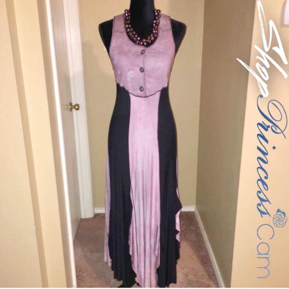 💜💜💜Seven Waves Black & Lavender Tie Dye Dress